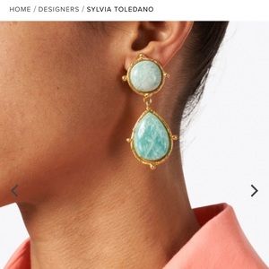 Earrings amazonite, gold. Hand made.